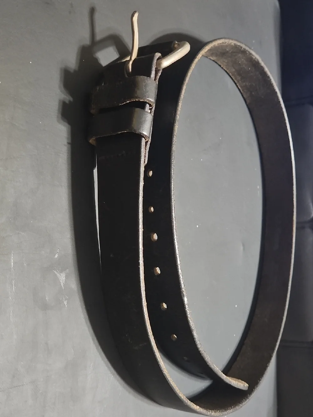 L.L. Bean Cowhide Black Leather Belt - Made in England Size 42